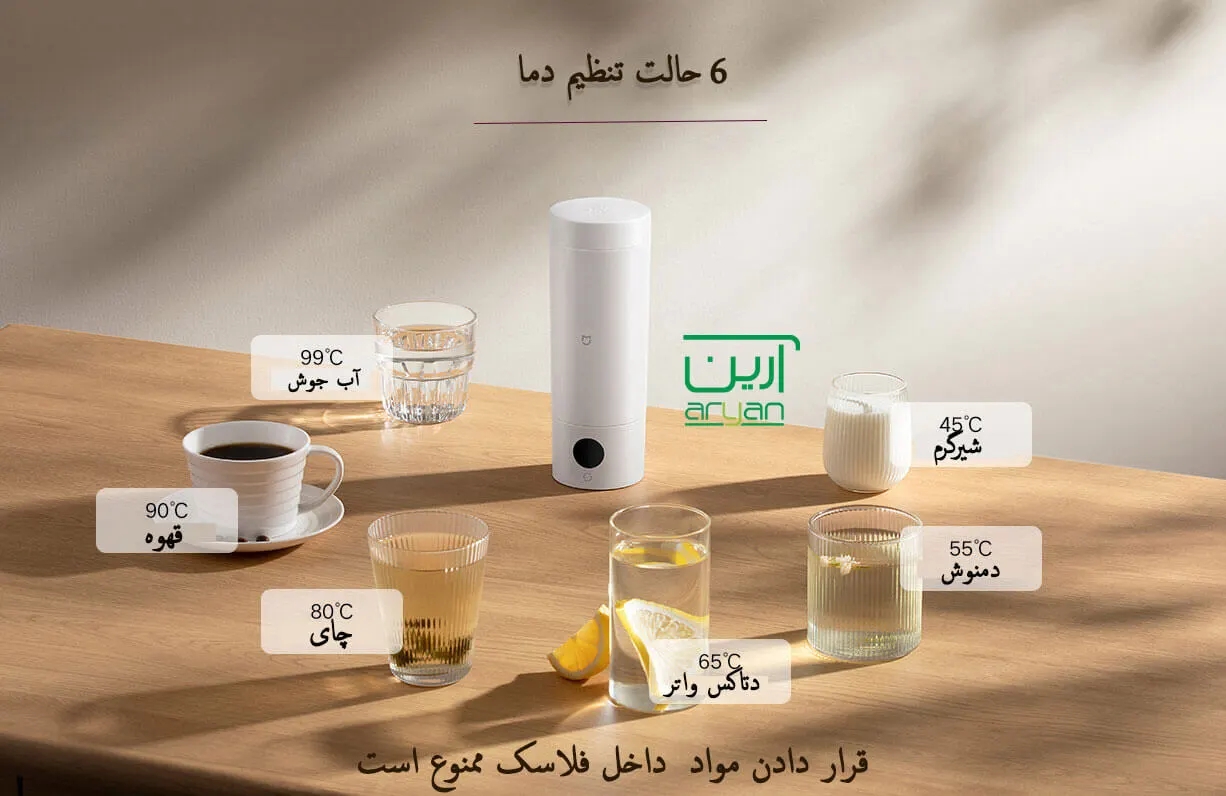 فلاسک میجیاشیائومی Mijia portable electric cup 2 hidden blue 