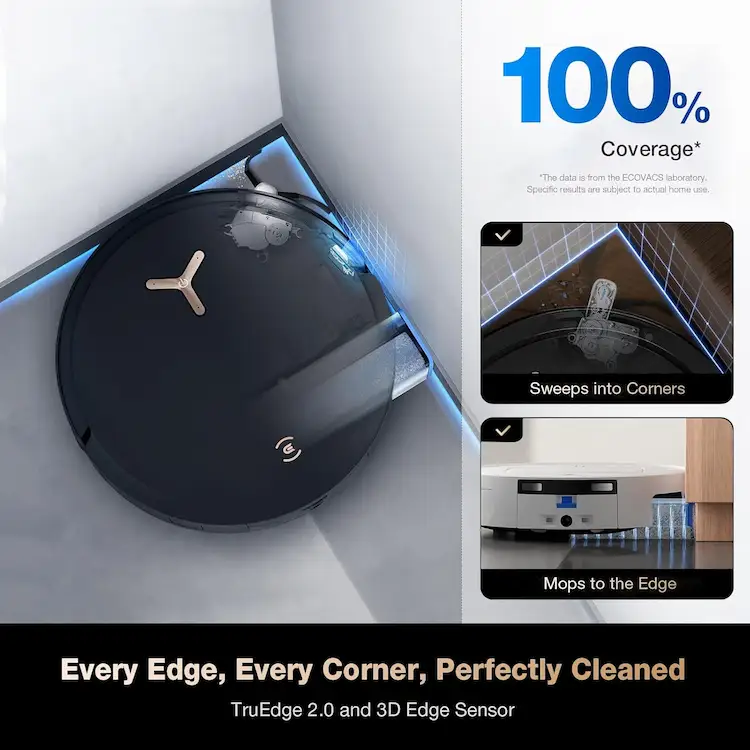 ویژگی تمیز کردن گوشه ها ولبه ها با جارو رباتیک x8 pro