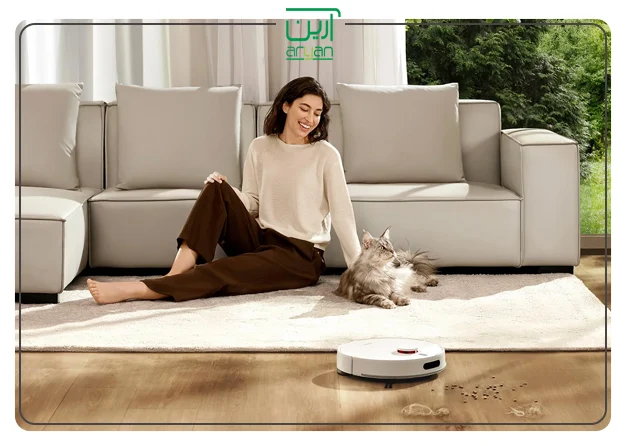 جارو رباتیک شیائومی xiaomi h40 مناسب برای تمیز کردن موی حیوانات خانگی مثل سگ و گربه